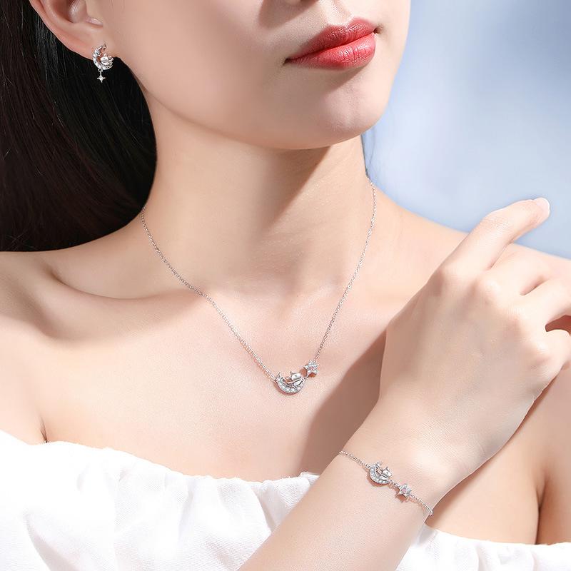 Браслет в корейском стиле с луной и оленями: Браслет из лунного камня в стиле Мори, Идеальный рождественский подарок для друзей