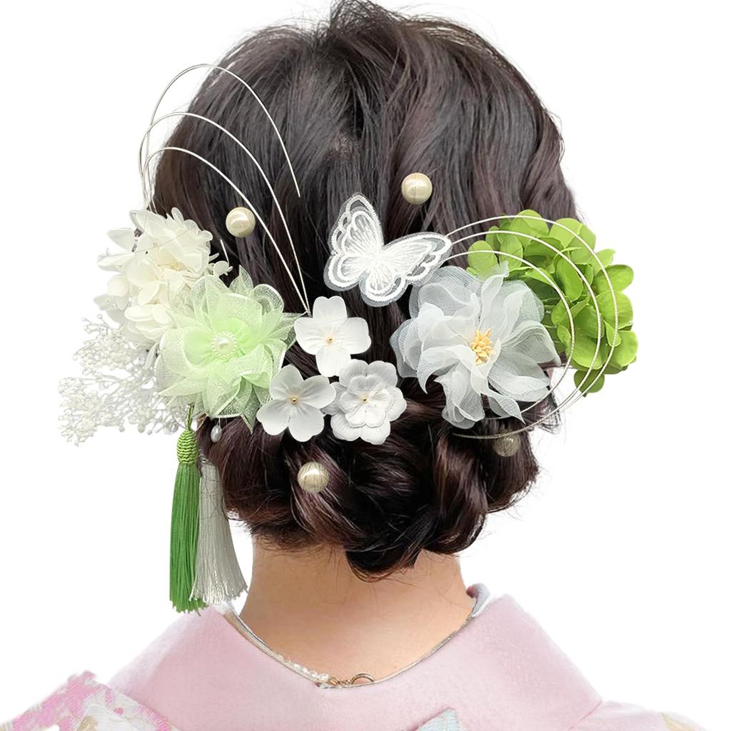 Baramoly Hair Perfect for and with Preserved Dried Artificial and Perfect for and Japanese Perfect for and Green Hair Clip for Ornament, Shichi-Go-San