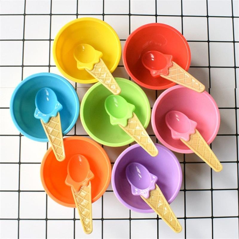 Hot 1pc Ice Cream Mixing Bowl DIY Handmade Slime Resistance Wrestling Hot Cute Ice Cream Plastic Bow