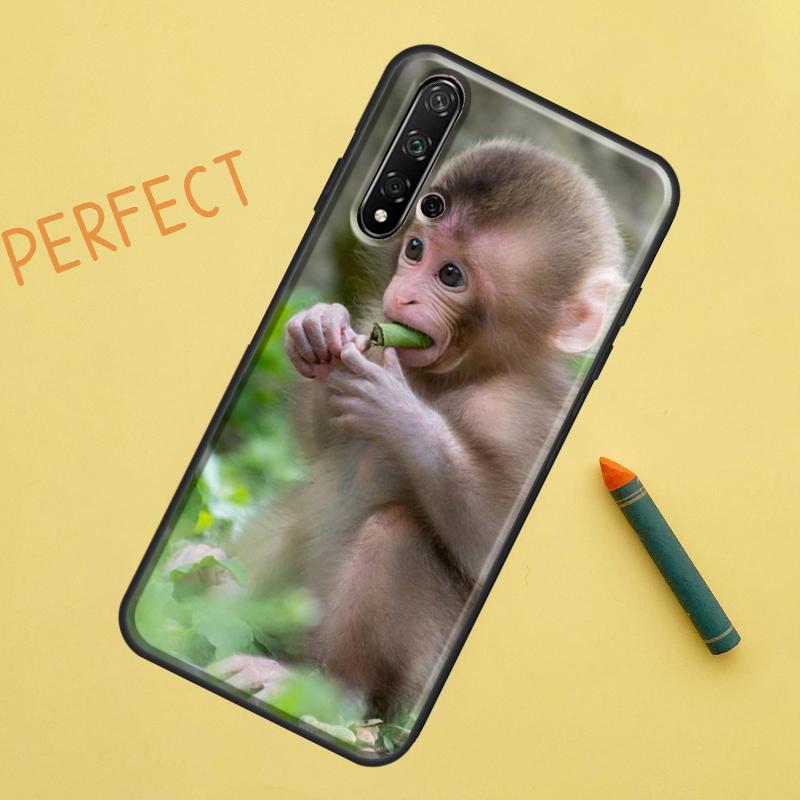 Милый обезьянка Животное Для Huawei Nova 8i 12i 11i 12s Y73 Y72 Y61 Y91 Y90 Y70 Y60 9 10 SE P30 P40 Lite P60 Pro Чехол