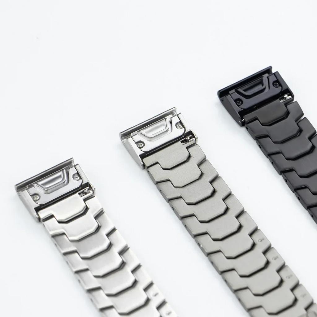 Titanium Color Strap For Garmin Fenix 5 5X 5XPlus 6 6X 6XPro 7x Stainless Steel Metal Band 26 22mm For Garmin Forerunner 945 935