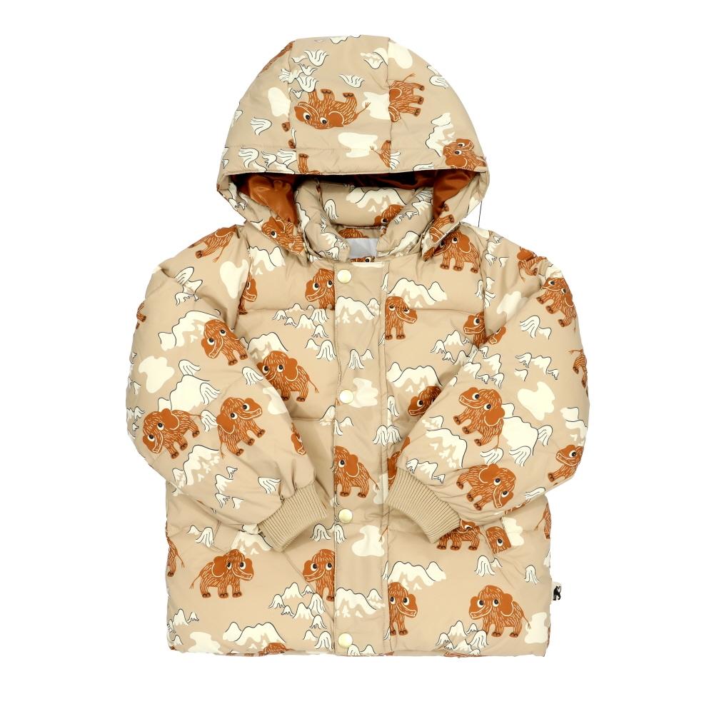 Mini Rodini Kids Jacket Hooded Puffer Mammoths Aop 2571011413