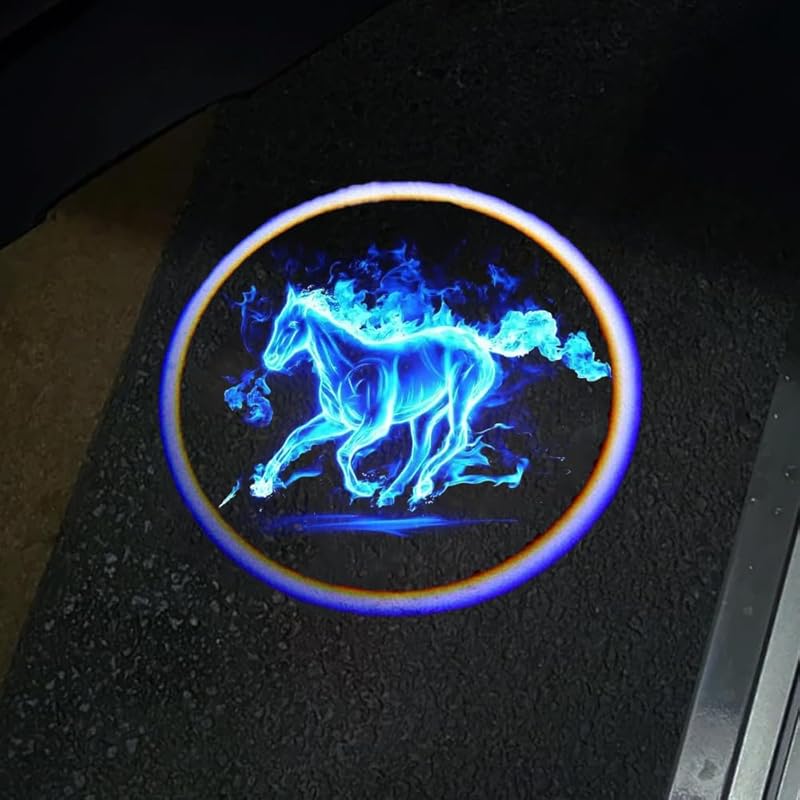 Good product2Packs Car Door Lights Car Door Shadow Lights Projector Welcome Courtesy Lights fit for Bronco Mustang Accessories -Blue