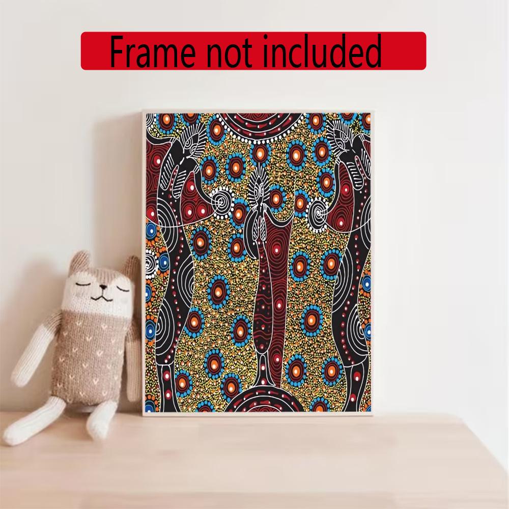 Australian Aboriginal Style 5D Round Diamond Painting Kit Diamond Embroidery Painting Rhinestones Mosaic Frameless Handwork Decoration Arts