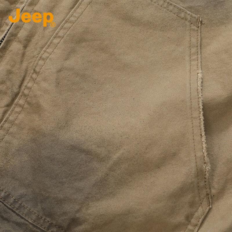 Jeep Мужская хлопковая куртка ретро с цветными блоками и лацканами