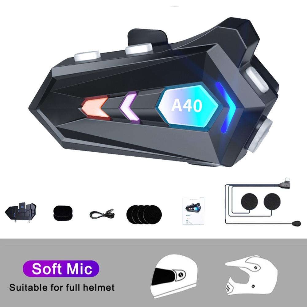 V5.3 Bluetooth мотоциклетный шлем гарнитура беспроводные наушники Hands Free с RGB красочные водонепроницаемые наушники для катания на лыжах