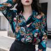 Long-sleeved Printed Shirt for Women's Wear In Summer In Hong Kong Style Retro Loose and With A Sense of Design As A Top