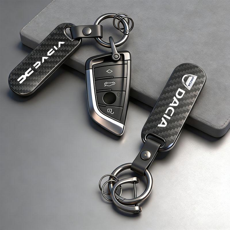 Carbon Fiber Texture Car Key Chain Ring Auto Keychain For Dacia Duster Logan Sandero Stepway Dokker Lodgy MCV 2019 Spring Bigs