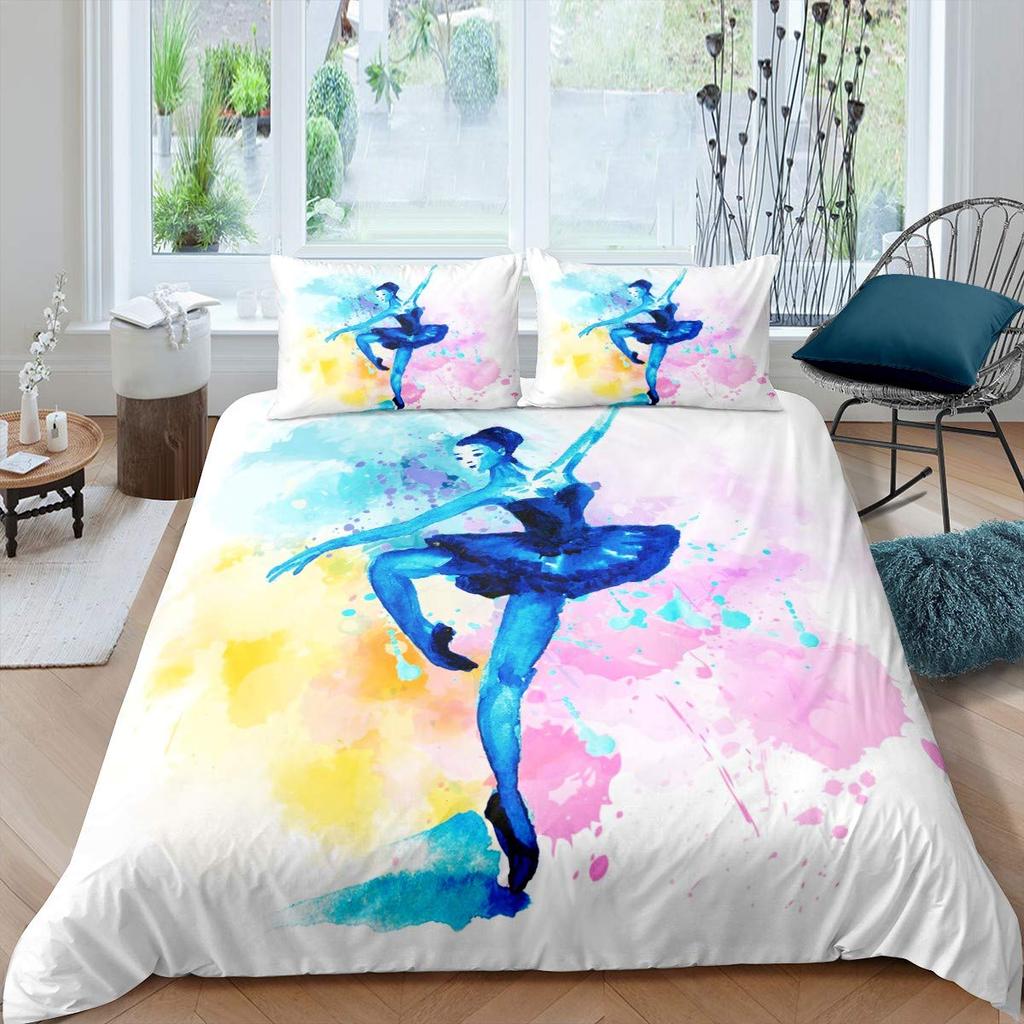 Комплект постельного белья для балета «Лебединое озеро», одеяло для танцев, покрывало для детей, мальчиков и девочек, балерин, крупный план, пододеяльник, покрывало для танцев