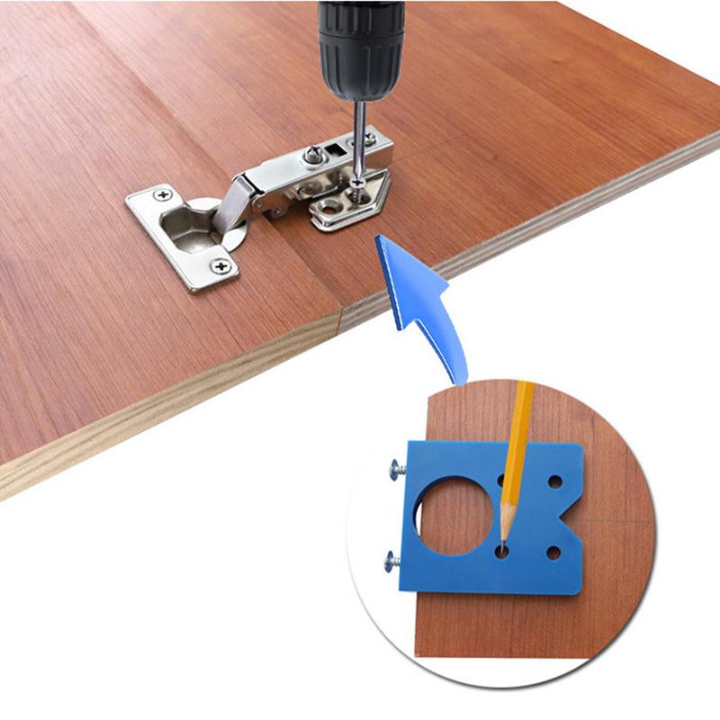 35mm Hinge Hole Opener Accuracy Locator Door Drilling Guide Drilling Jig Drill Bits for Cabinet Door Installation Hinge Jig