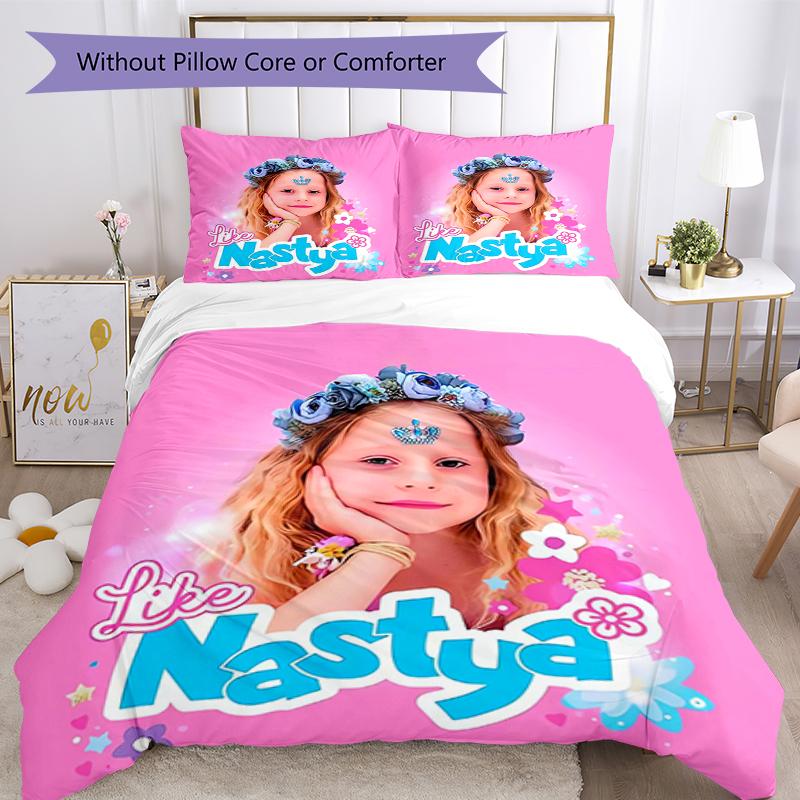 3pcs Like Nastya Bedding Set Duvet Cover Closure Includes 1 Duvet Cover & 2 Pillowcases, Soft and Comfortable for All Seasons.