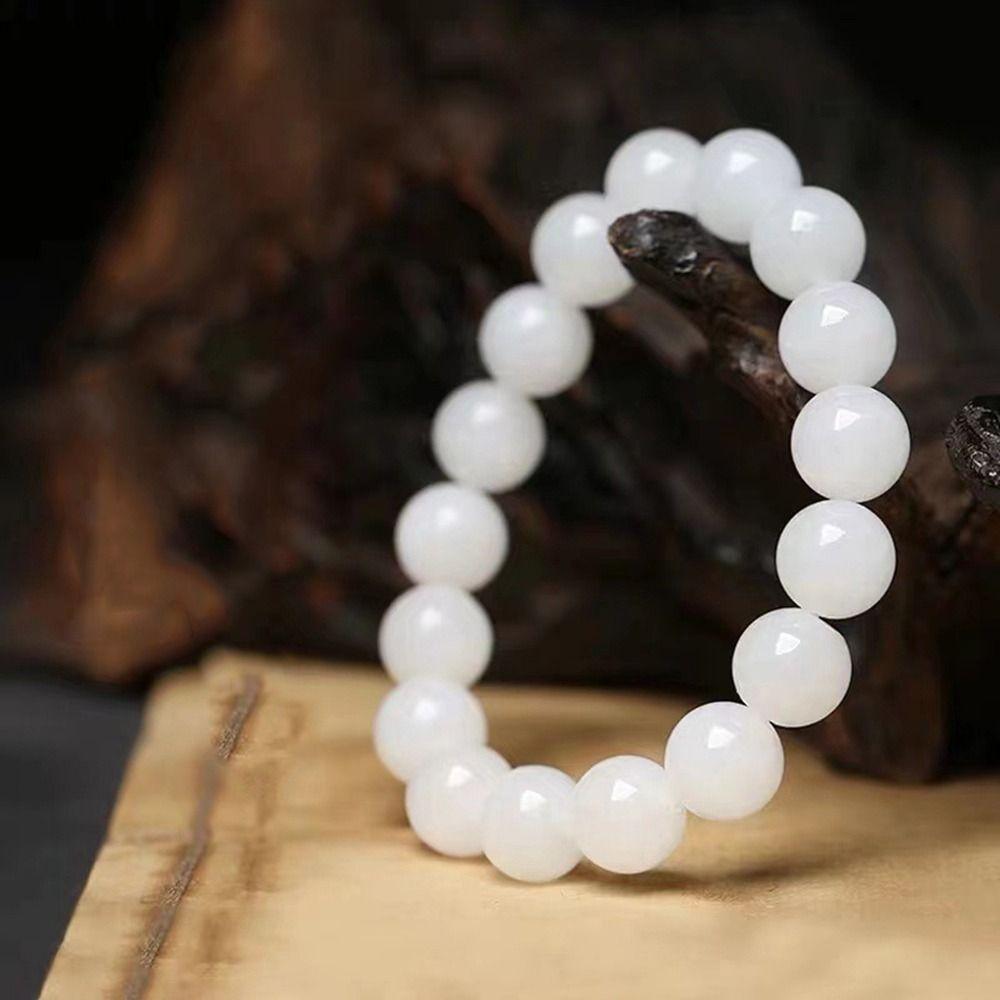Women Party Gift Round Bead For Men Wristband Beaded Bracelet White Stone Bracelet Fashion Jewelry