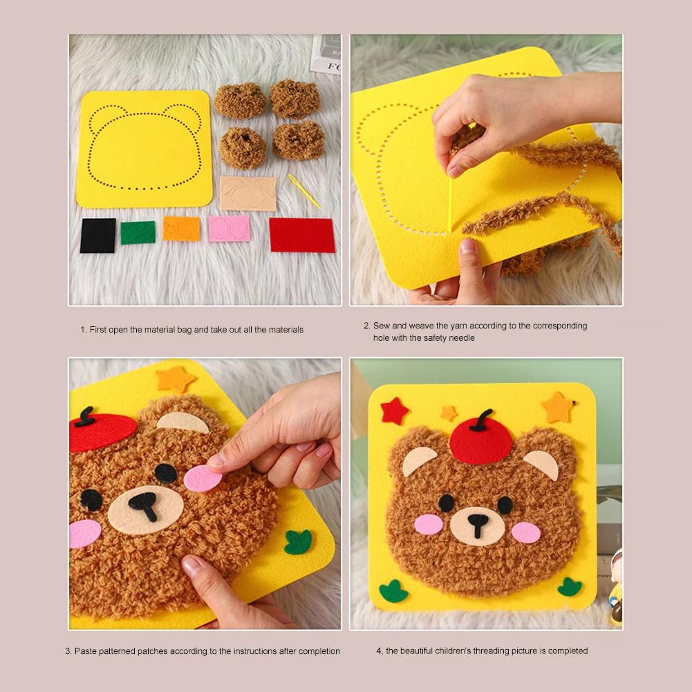Sewing Craft Kit Cute Animal DIY Educational Sewing Kit DIY Doll Sewing Toys for Beginners Arts and Crafts