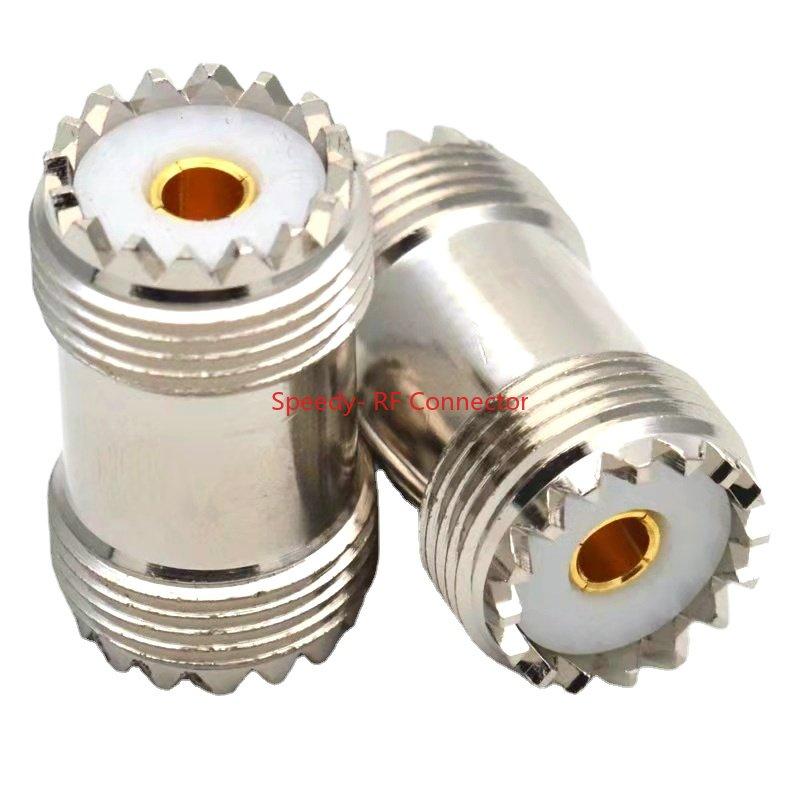 2pcs/lot SL16 UHF SO239 Female To UHF Female Straight Connector UHF Female To UHF Female 2x Double Adapter for UHF PL259 Male