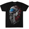 Usa Chief Skull Flag Eagle Feathers Bonnet Native American Unisex T-Shirt