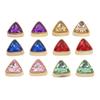 12 Pieces Triangular Rhinestones ABS Plastic Colorful Sparkling Decorations for Clothing Crafting Jewelry Making