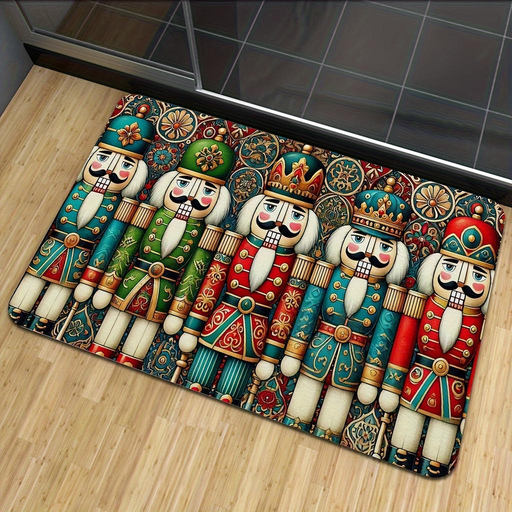 Nutcracker Soldiers Welcome Door Mats Home Decor Kitchen Hallway Balcony Rugs Carpet for Living Room Non-Slip Indoor Floor Mat