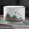 Ceramic tea cup Kung Fu teacup set master single cup Yuanshan tea set business souvenir box tea cup print
