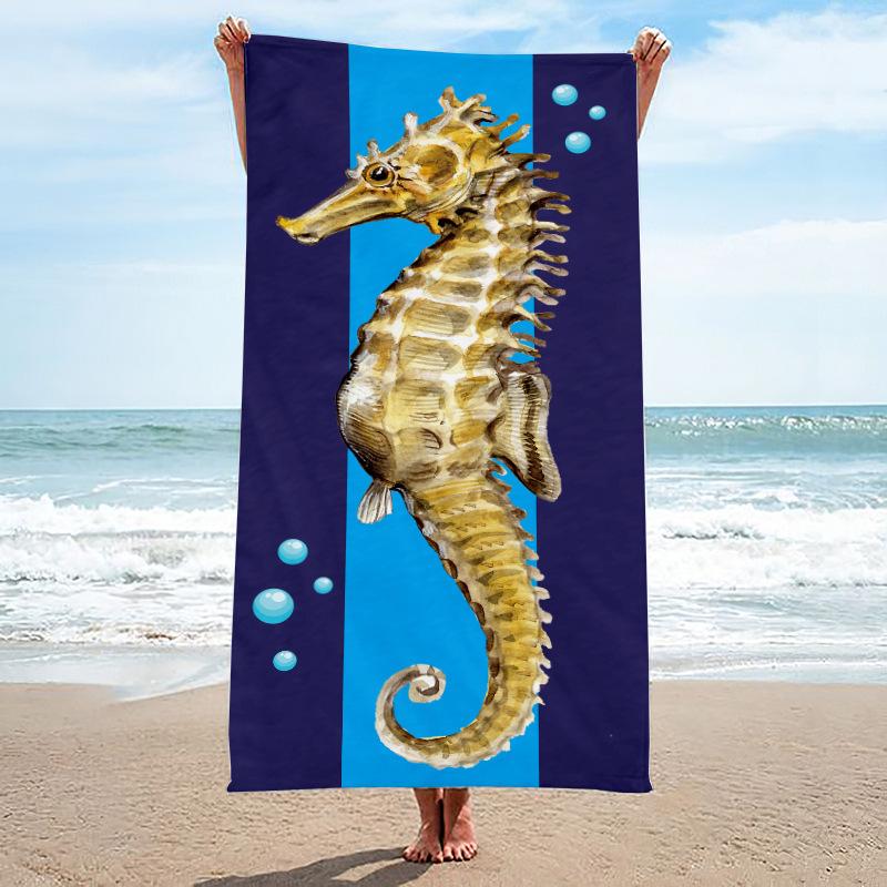 Beach Towel, Bath Towel, Microfiber Towel, Rectangular Beach Mat, Digital Printing Bath Towel, Shawl To Map
