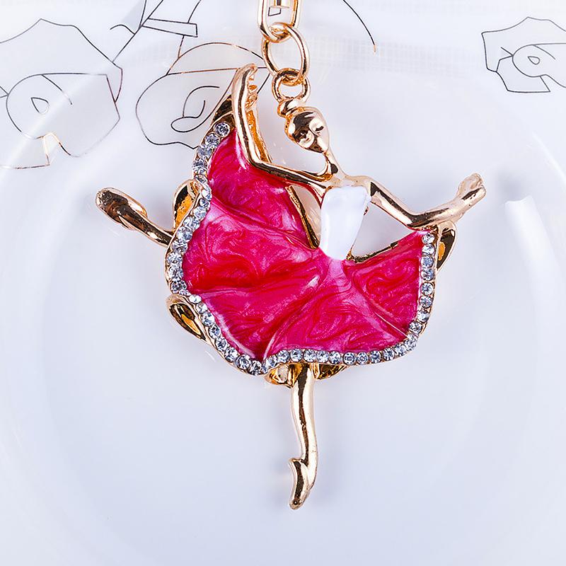 1шт кулон в виде балерины, элегантные ключи, аксессуары для автомобилей, изысканный хрустальный брелок, модный цинковый сплав, балерина, брелок со стразами