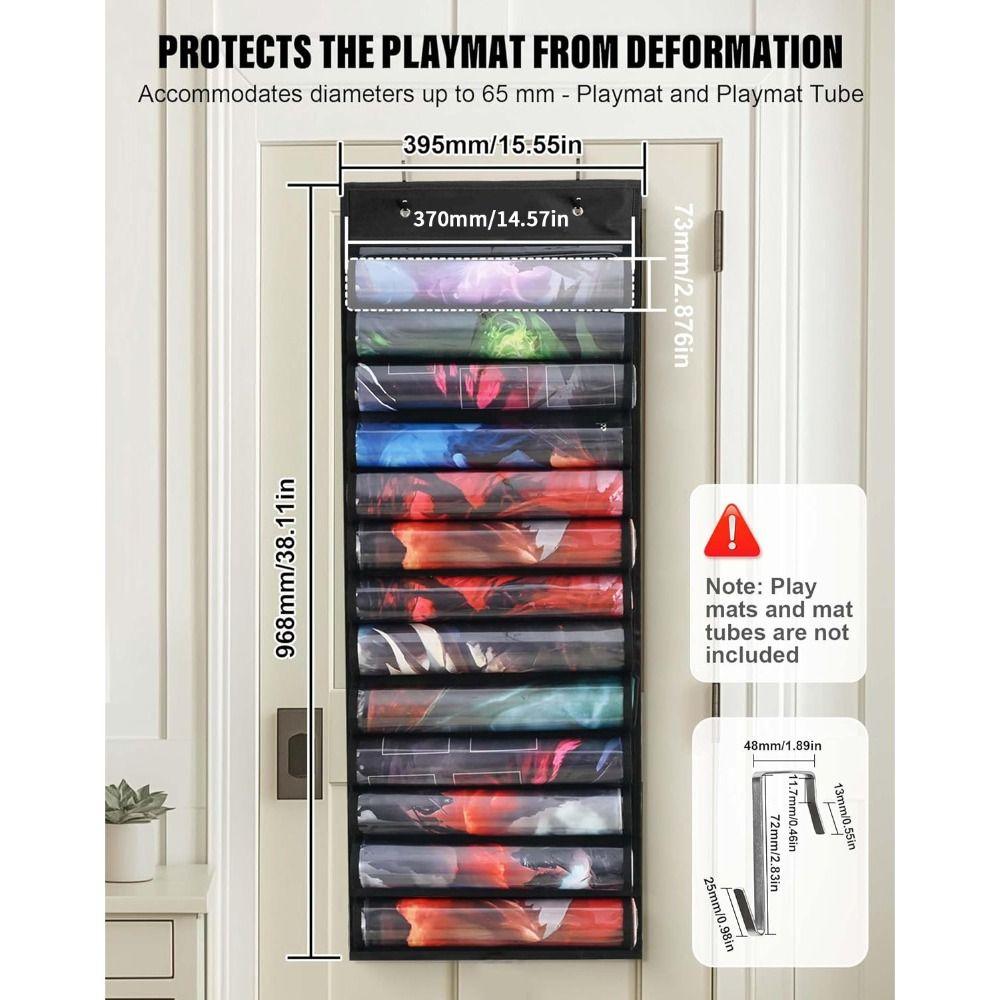 With 2 Hooks Game Mat Storage Plastic Slots Playmat Storage Bag Playmat Tube  Hanging Bag