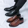 Three-Eyelet Genuine Leather Men's Dress Derby Shoes - Formal Business & Wedding Oxfords