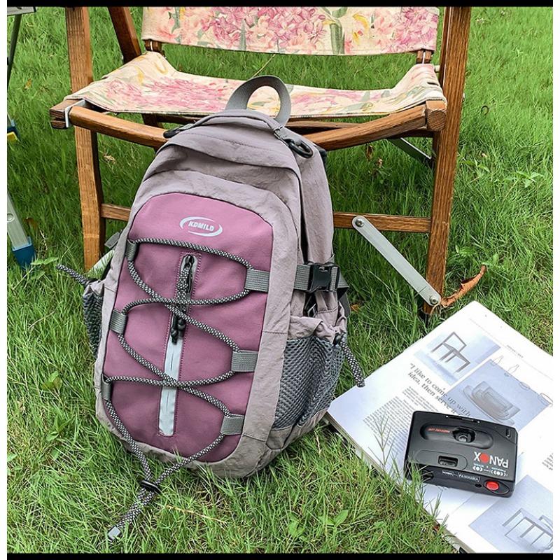 School Bag New High-value Fresh Contrasting Color Splicing Backpack Couple Lightweight Mountaineering Travel Spring Outing Backpack