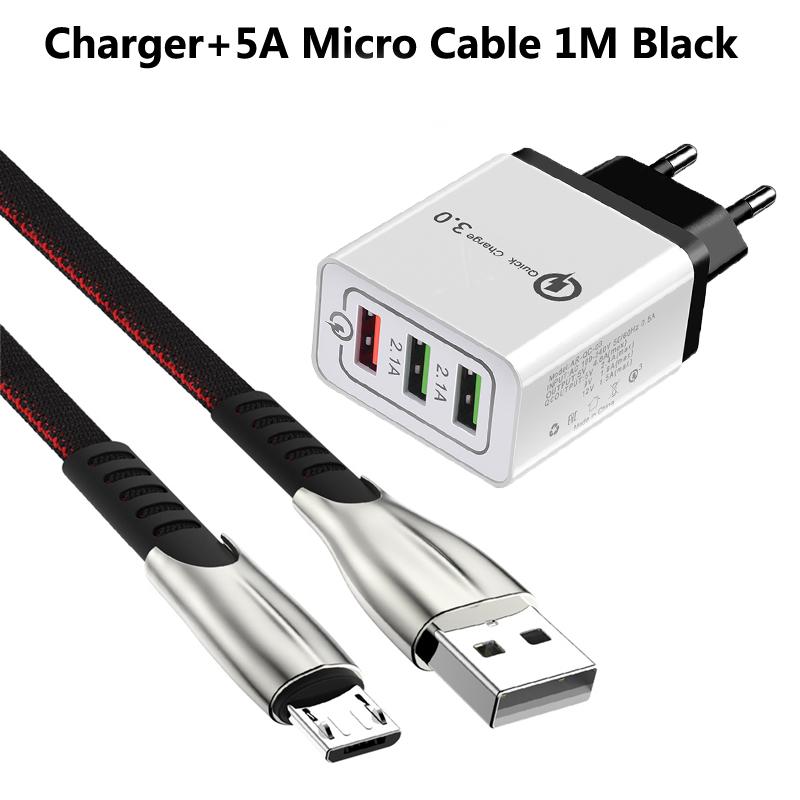 Micro USB цинковый сплав плетеный кабель передачи данных для Honor 7A 7C 8A 6C Pro 5A 6A 6X 7X 8X 8S быстрая зарядка QC 3.0 быстрое настенное зарядное устройство