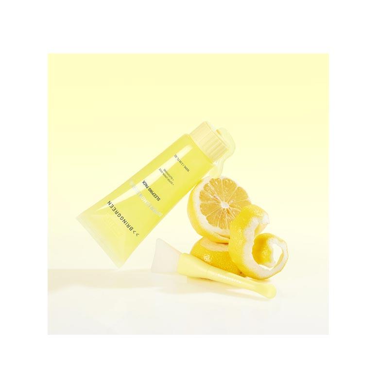 BRING GREEN Super Lemon Glutathione Sleeping Pack & Silicon Brush Set 2 шт.