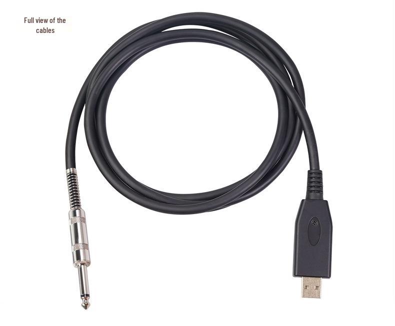 Позолоченный USB на 6,35 мм кабель для электрогитары с двойным экранированием и шумоподавлением