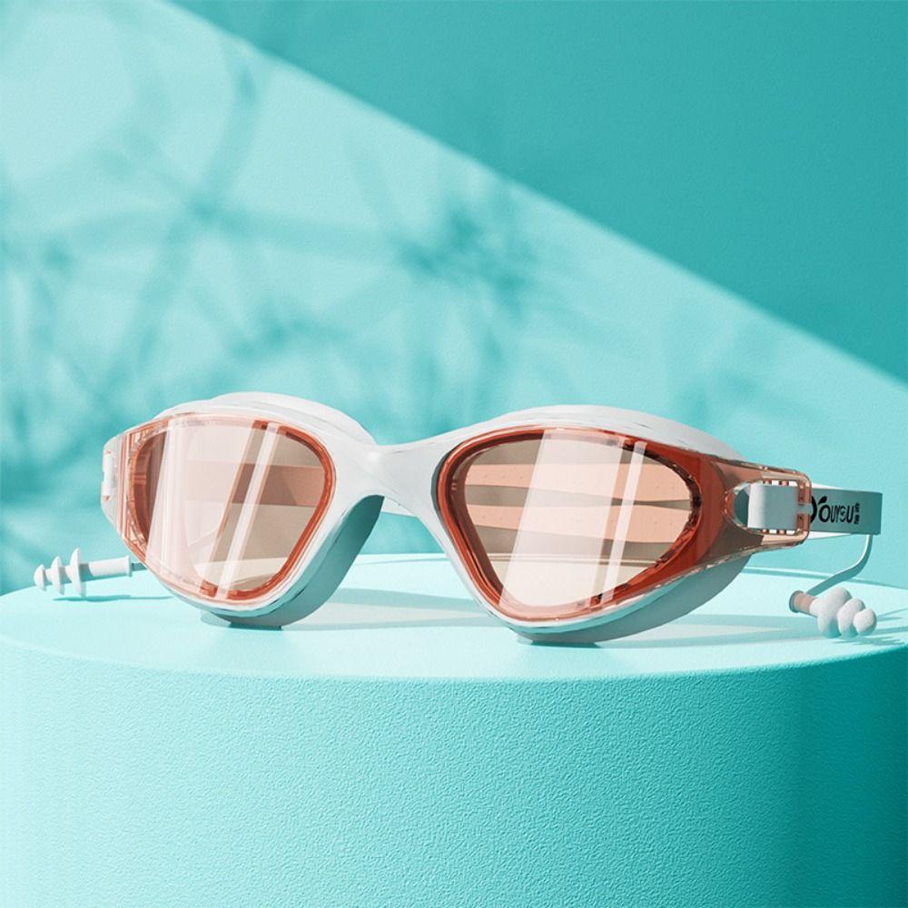 С Зажимом для Носа Набор Взрослых Очков для Плавания Защита от Запотевания Очки для Дайвинга Силиконовая Шапочка для Плавания Лето