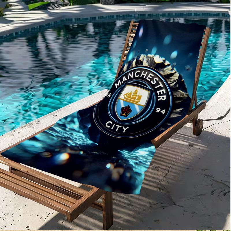 Manchester City FC Print Beach Towel, Versatile Lightweight Absorbent Beach Towel for Pool Surf Yoga Bathroom, Perfect Birthday Holiday Gift