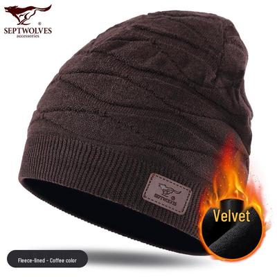 Мужская теплая вязаная шапка Septwolves