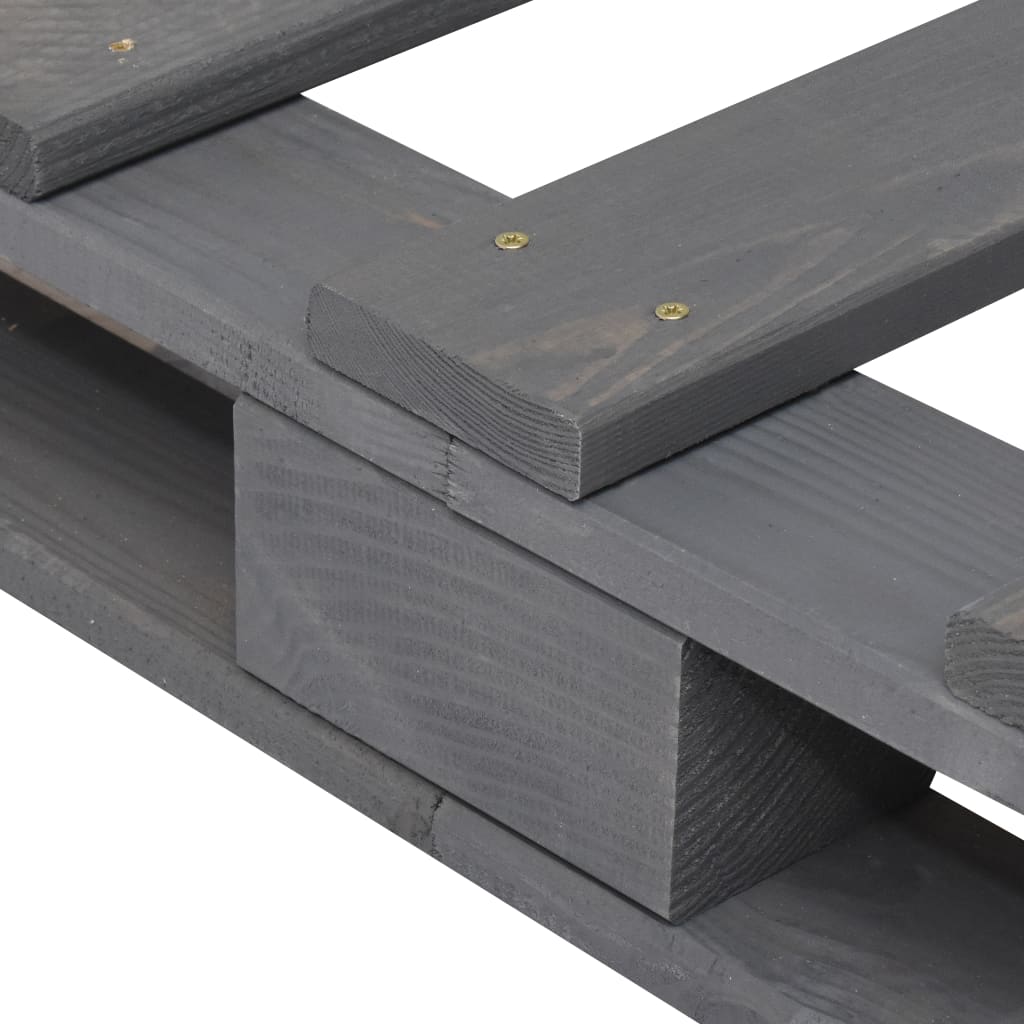 vidaXL Palettenbett Grau Massivholz Kiefer 90×200 cm