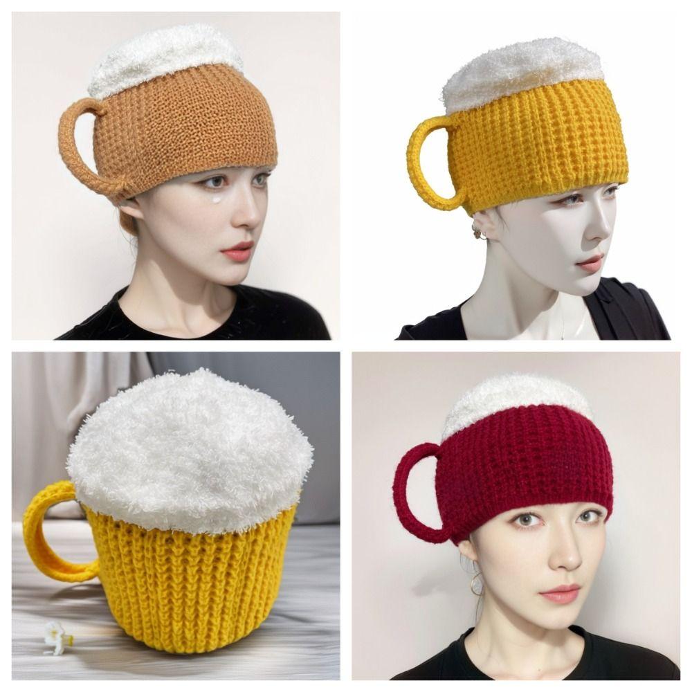 Beer Lovers 3D Beer Cup Hats for Women Men Knitted Hat Funny Winter hat