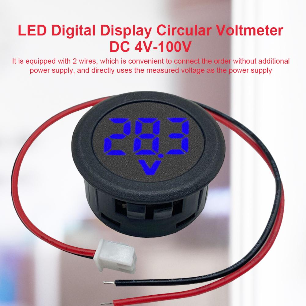 DC 4-100V Car Voltage Current Meter LED Digital Display Volt Detector Tester Two-wire Mini Voltmeter Multimeter Panel