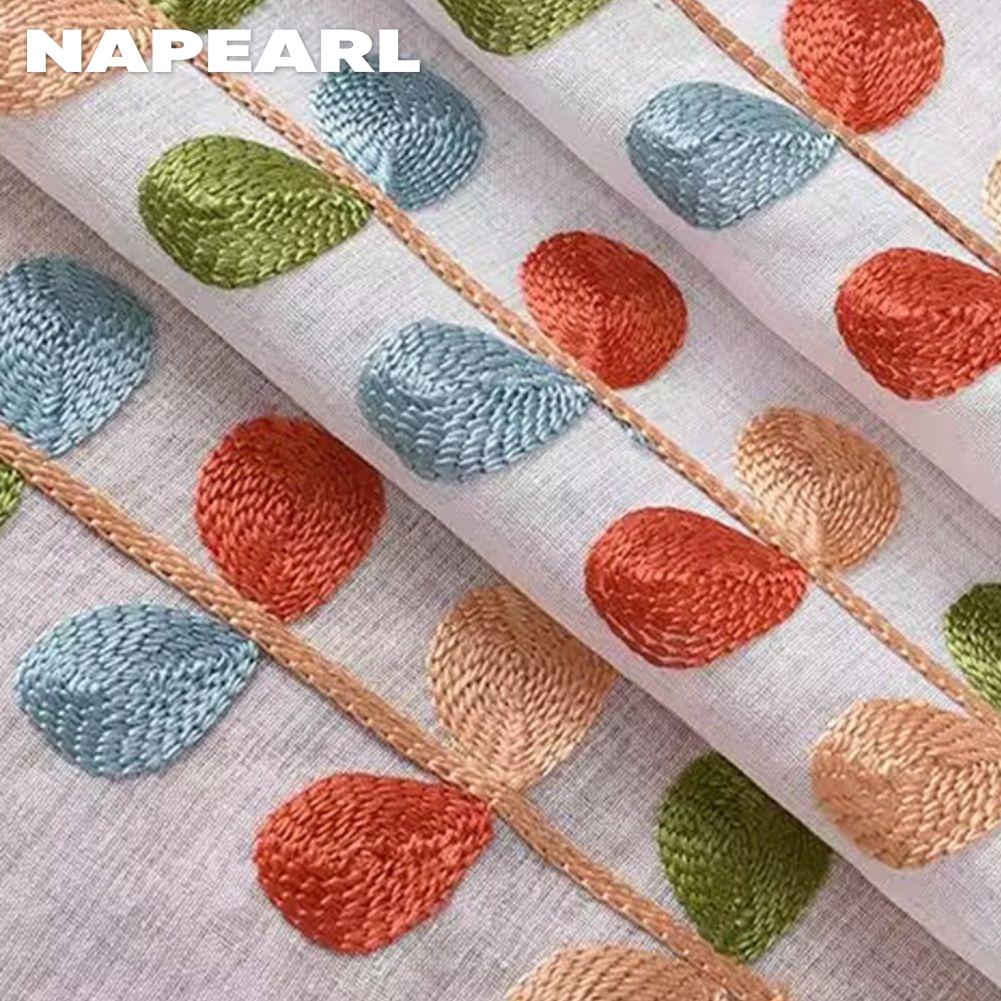 1 шт. NAPEARL Однотонная вышивка Короткая штора с кисточками Край Разделительная штора для кухни Гостиной Спальни Шкафа Домашний декор