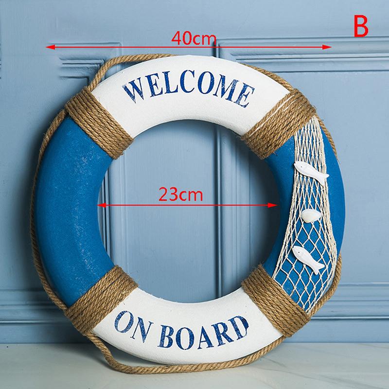 Navy Mediteranean Sea Family Adorment Life Buoy Wall Hanging Decorations Bar Home Decor Props Nautical Life Ring Wedding Crafts