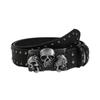 Cool Skull Wide Waistband Y2K Skeleton Fingers Belt Strap Buckle Black Rivet Belt  Couple