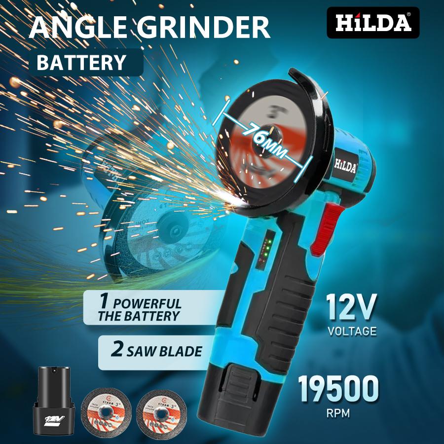 HiLDA 12V/3 Inch Lithium Electric Angle Grinder Mini Small Household Handheld Cutting Machine Polishing Machine