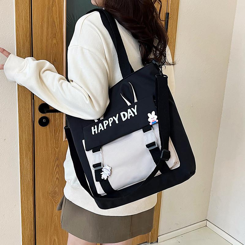 Bunny Ears Tote Bag With Splicing Design For Daily Casual Use
