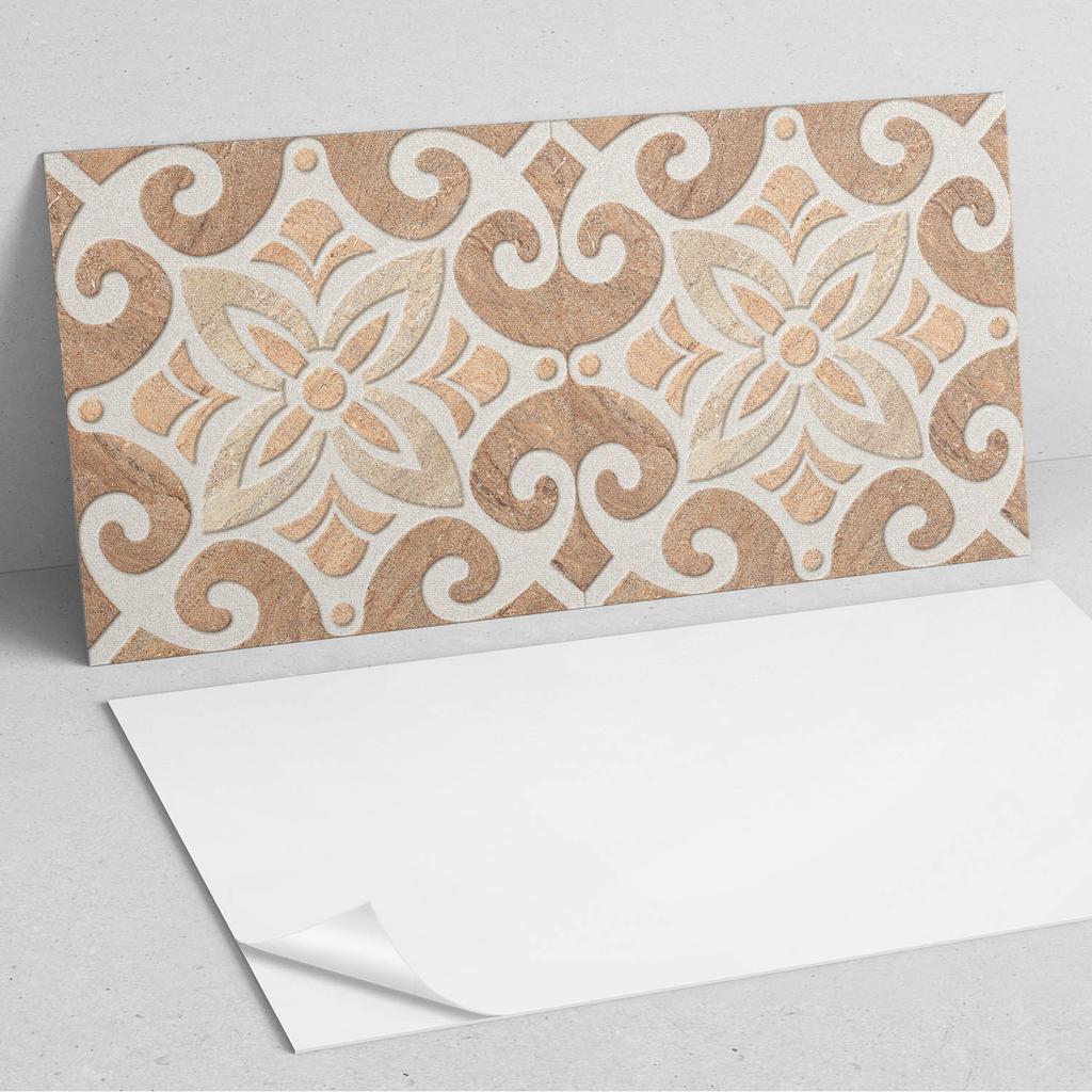 Adhesive Decorative Panel for Quick Wall Transformation 120x60 cm Floral Pattern with Ornaments