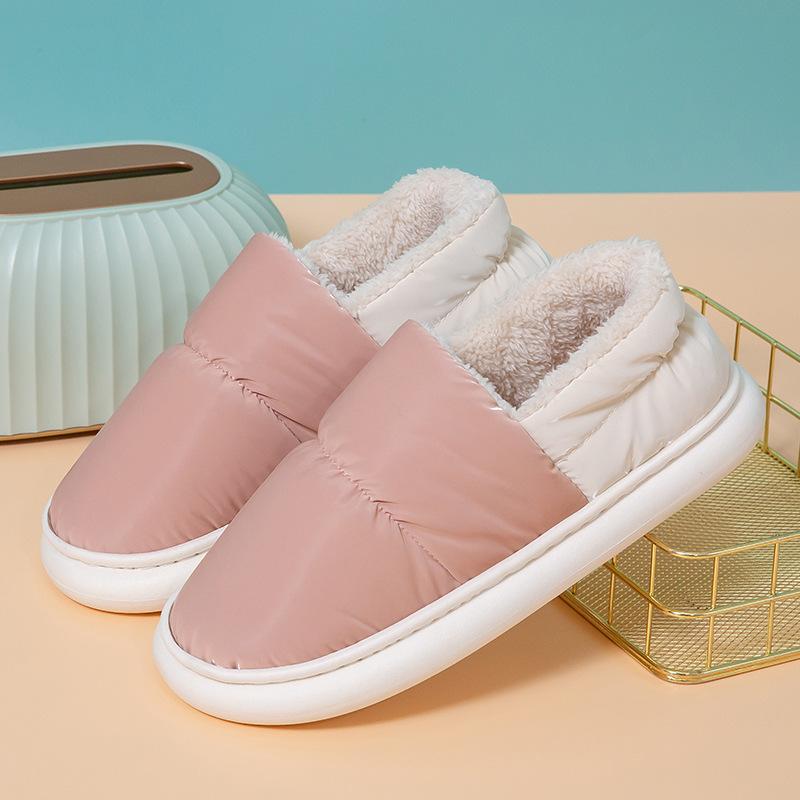 Большие белые фоновые пуховые хлопковые тапочки женские зимние сумки на каблуках теплая и пуховая домашняя обувь из хлопка для мужчин