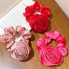 Женские аксессуары для волос для девочек Атласный блеск Резинка для волос Роза Лента для волос Цветочное кольцо для волос