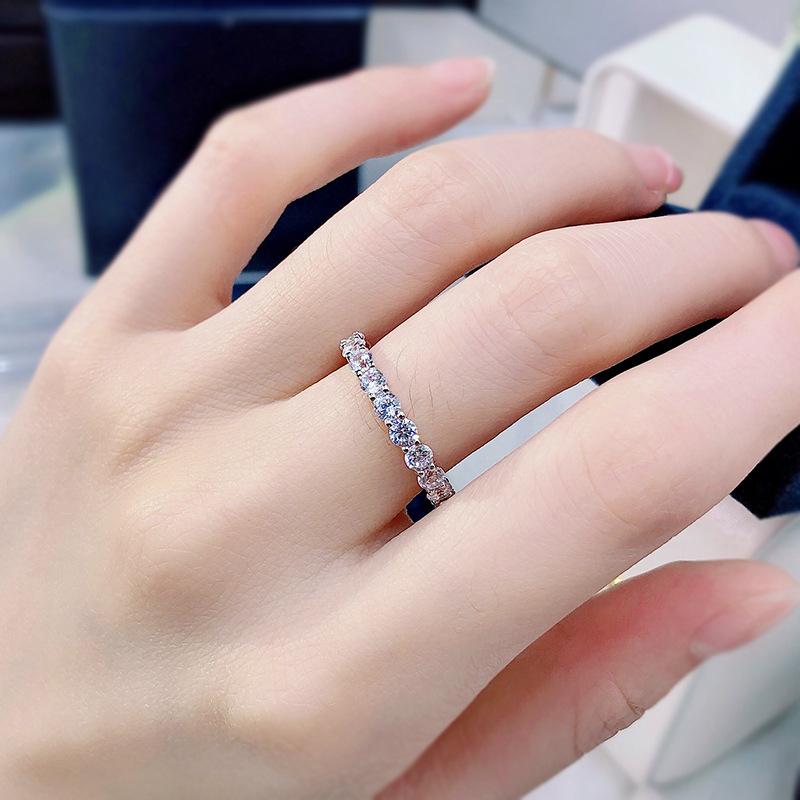 Роскошное женское кольцо S925 Серебряное кольцо с бриллиантом для женщин в Европе и Америке Кольцо с полным бриллиантом 3 мм