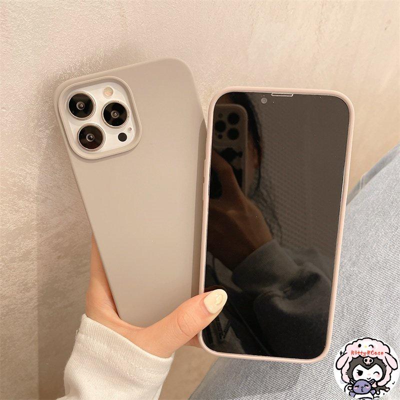 Серо-черный жидкий полностью силиконовый чехол, совместимый для IPhone 14 13 12 11Pro Max X XR XS Max 6 6S 7 8 Plus, мягкий защитный чехол с флокировкой