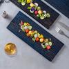 Japanese Style Ceramic Long Strip Plate Creative Sushi Dessert Dish Rectangular Flat Plate Molecular Cuisine Specialty Tableware