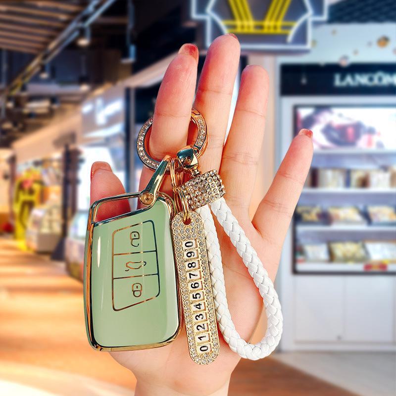 Чехол для ключа 2021 года для Volkswagen Magotan B8, Passat CC, Sagitar, Polo, Lavida, Bora, Tiguan.