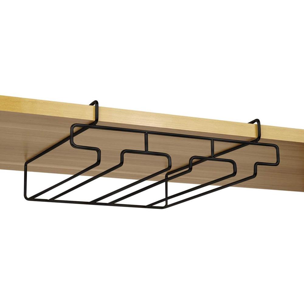 Storage Shelf Organizer Cabinet Bar Stemware Holder Cup Hanger Wine Glass Rack Hanging Rack