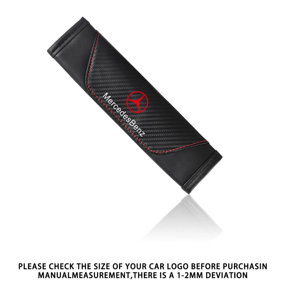 CDW1 Hot 2025 2pcs Seat Belt Covers Car Safety belt cover For Adults Youth Kids Carbon Fiber PU For Benz AMG W202 Auto Accessories In